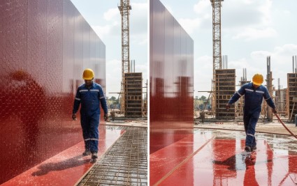 Comparison between anti-slip shuttering ply and ordinary plywood surface