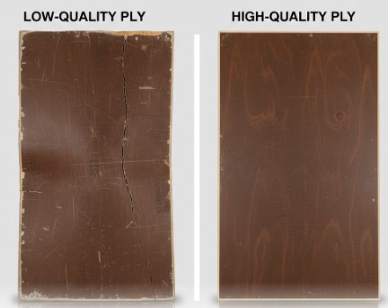 Comparison of damaged low-quality shuttering ply and durable BWP ply