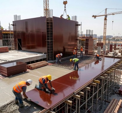 red film faced shuttering plywood sheet used for construction