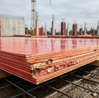 Delaminated shuttering ply showing separation of layers
