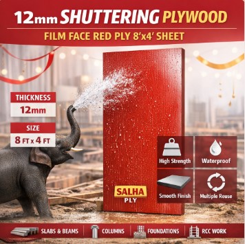 12mm shuttering plywood film face red ply 8x4 infographic