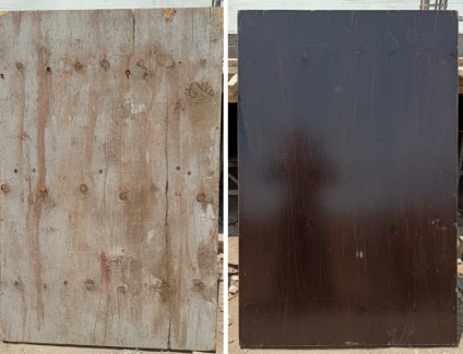 Comparison of high reuse and low reuse shuttering plywood