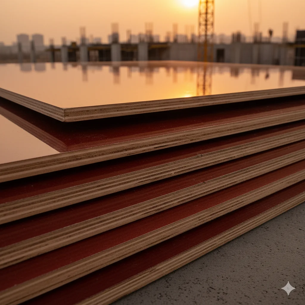 Phenolic bonded shuttering ply layers showing strong bonding