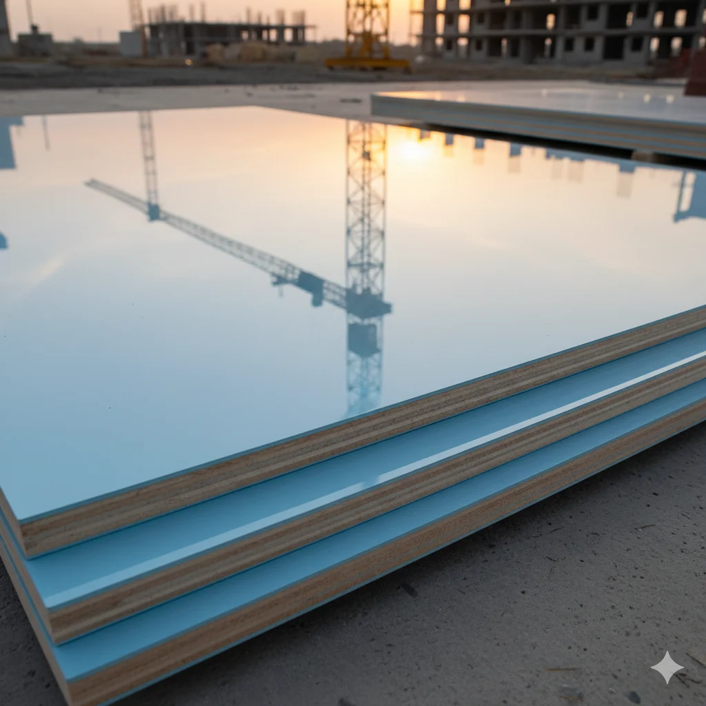 Plastic coated shuttering ply with smooth reusable surface