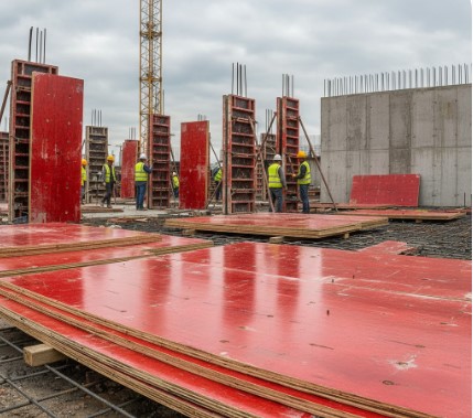 Shuttering ply reused multiple times at a construction site